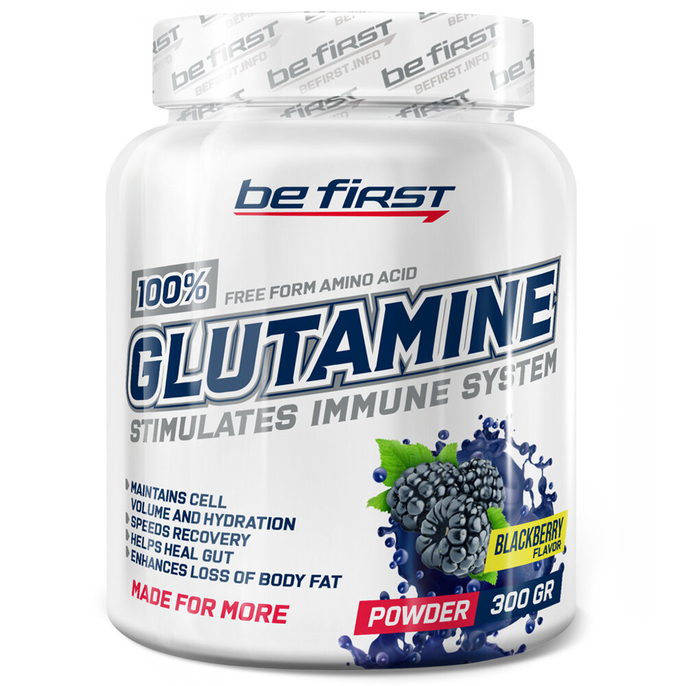 Be First L-glutamine powder 300 гр. вкус: ежевика