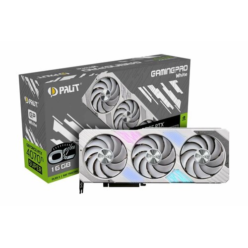 Видеокарта Palit RTX4070Ti SUPER GAMINGPRO WHITE OC видеокарта palit ne63070019p2 1041a geforce rtx 3070 8gb gamingpro