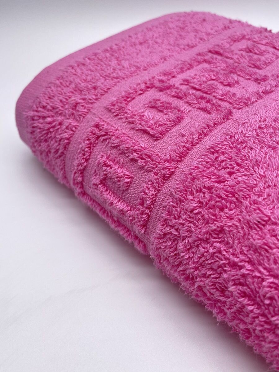 Полотенце большое TM TEXTILE 100x180 ярко-розовый 103, 1шт.,плотность 430