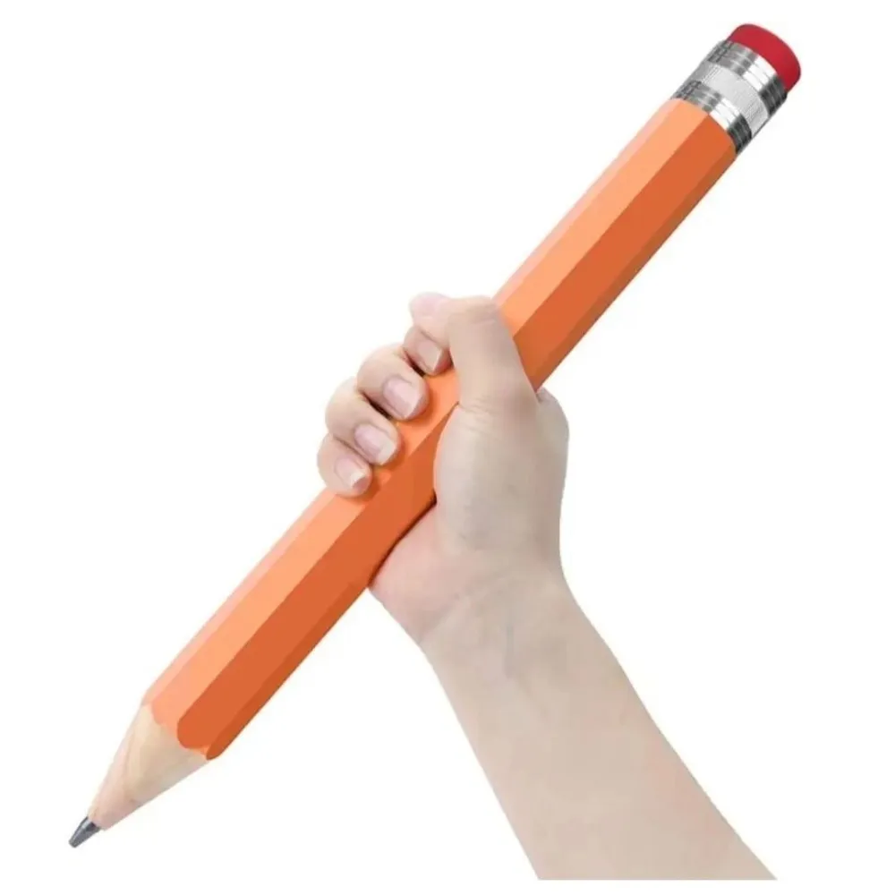 Чернографитный гигантский карандаш "Карамба"с ластиком (оранжевый)