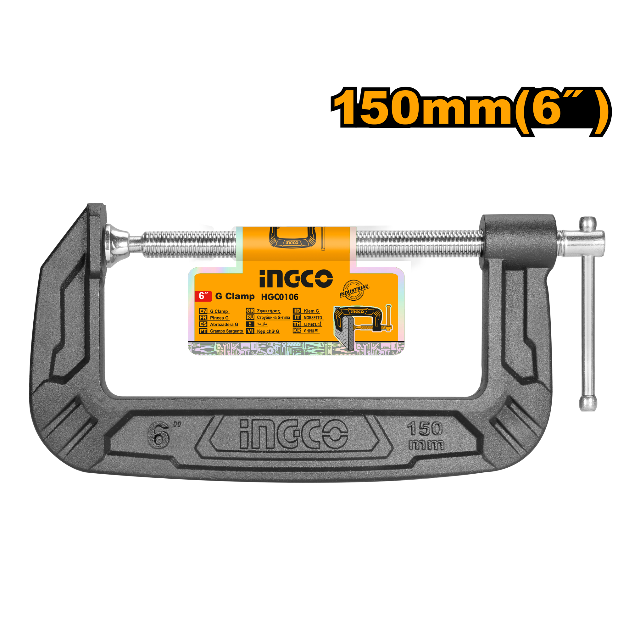 Струбцина столярная G-образная INGCO HGC0106 INDUSTRIAL 150 мм
