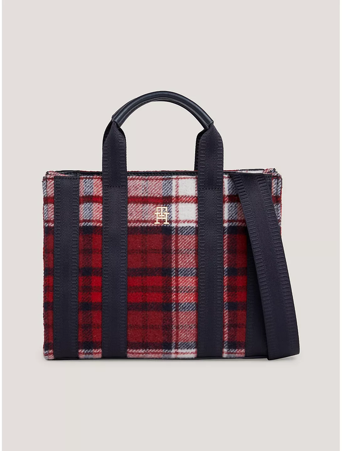 Сумка тоут TOMMY HILFIGER Plaid Small Logo Tote