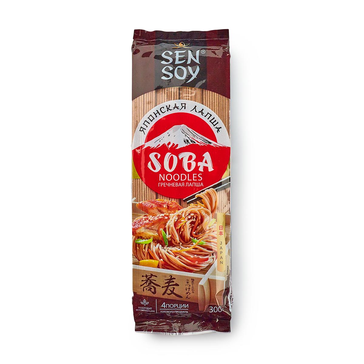 Лапша японская гречневая "Sen Soy" Soba, 300 грамм, 4 порции
