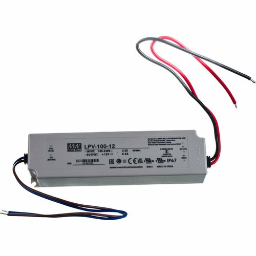 Герметичный блок питания Mean Well LPV-100-12 led драйвер mean well lpv 100 15 ac dc 100вт