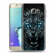 Дизайнерский силиконовый чехол для Самсунг S7 Edge / Samsung Galaxy S7 Edge Темный леопард