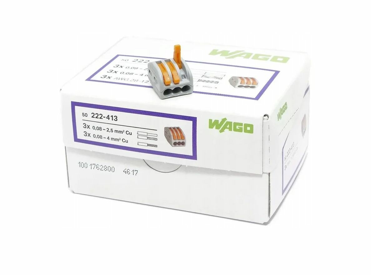 Клемма WAGO Wago 222-413 50 Штук