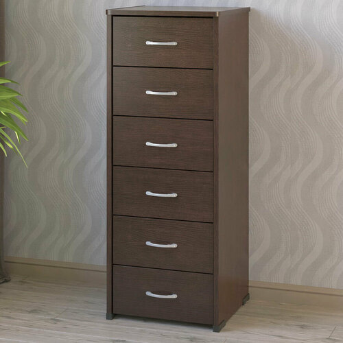 Узкий комод с 6 ящиками 460х448 мм МагМебель ТмКМ-61 венге 14400₽