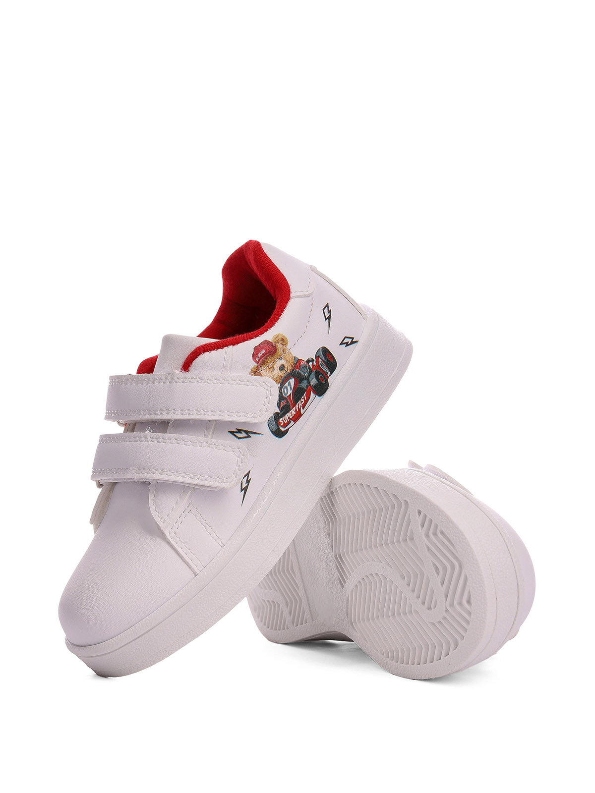 фото Белые кожаные кроссовки для мальчиков на липучке ZENDEN first 17-41BO-060ST