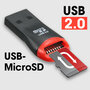 Внешний картридер USB, WALKER, WCD-06, переходник адаптер для карты памяти из USB в microsd, card reader для пк, устройство чтения, черный