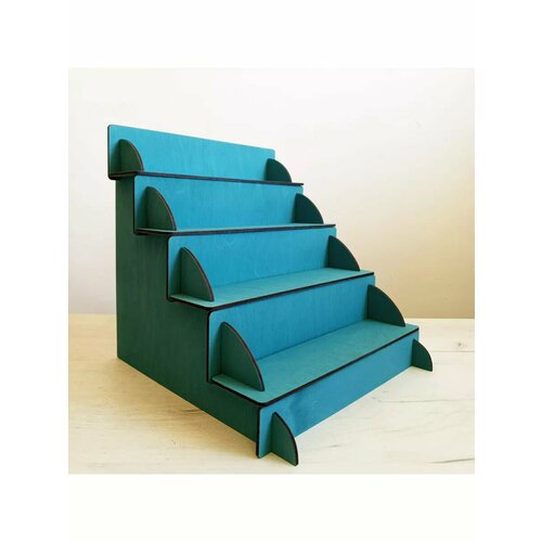 Стеллаж, витрина для ярмарки. Укрепленный, узкий. Голубой