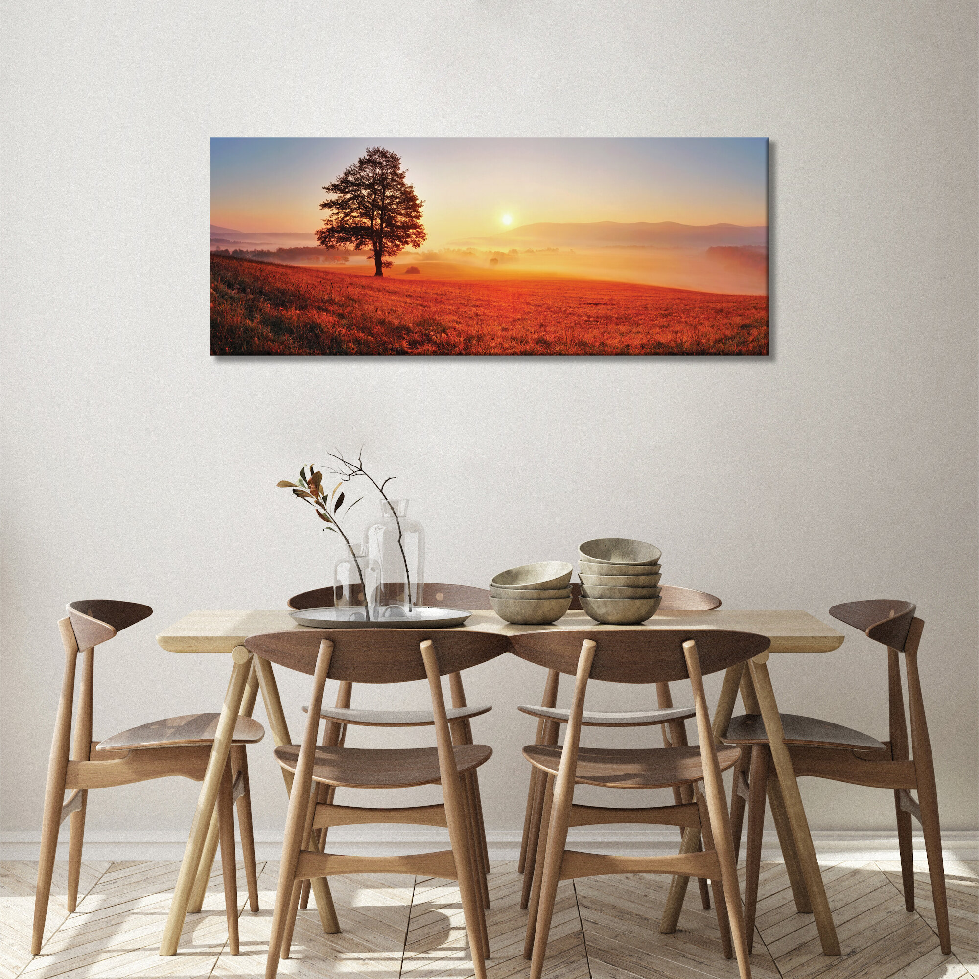 Картина Postermarket Закат на поле 45х115 см интерьерная на холсте Hoff - фото №2