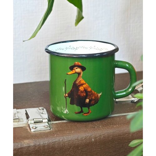 Эмалированная кружка Гусь в шляпе (без оплетки)