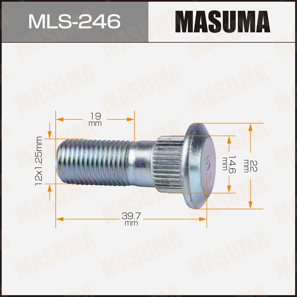 Шпилька колёсная MASUMA 12x1.25 мм, L=39,7 мм Masuma MLS-246