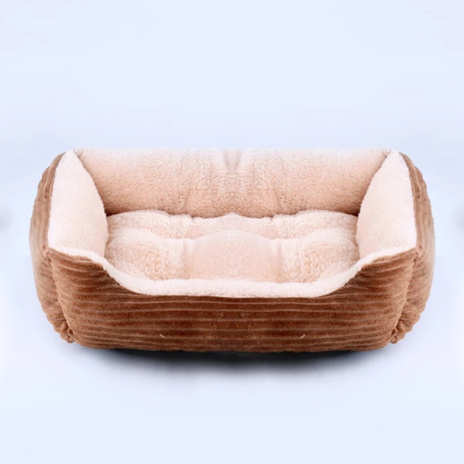 Бежевая кровать-домик для собак и кошек cat dog bed 01