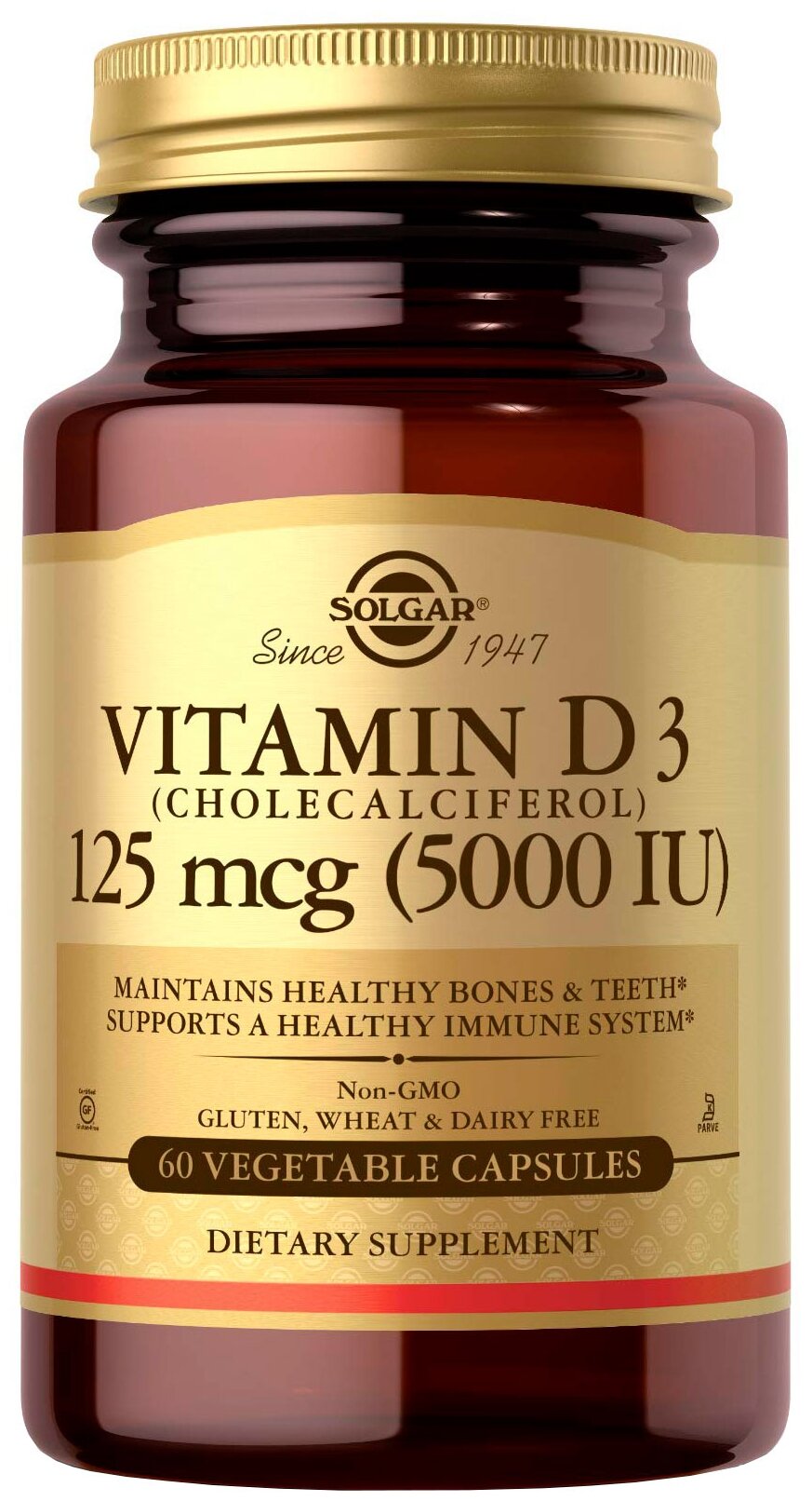 Картинки Капсулы SOLGAR Vitamin D3 (Cholecalciferol) 5000 МЕ, 60 г, 5000 МЕ, 60 шт.