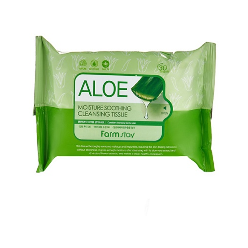 FarmStay Очищающие увлажняющие салфетки с экстрактом алоэ Aloe Moisture Soothing Cleansing Tissue