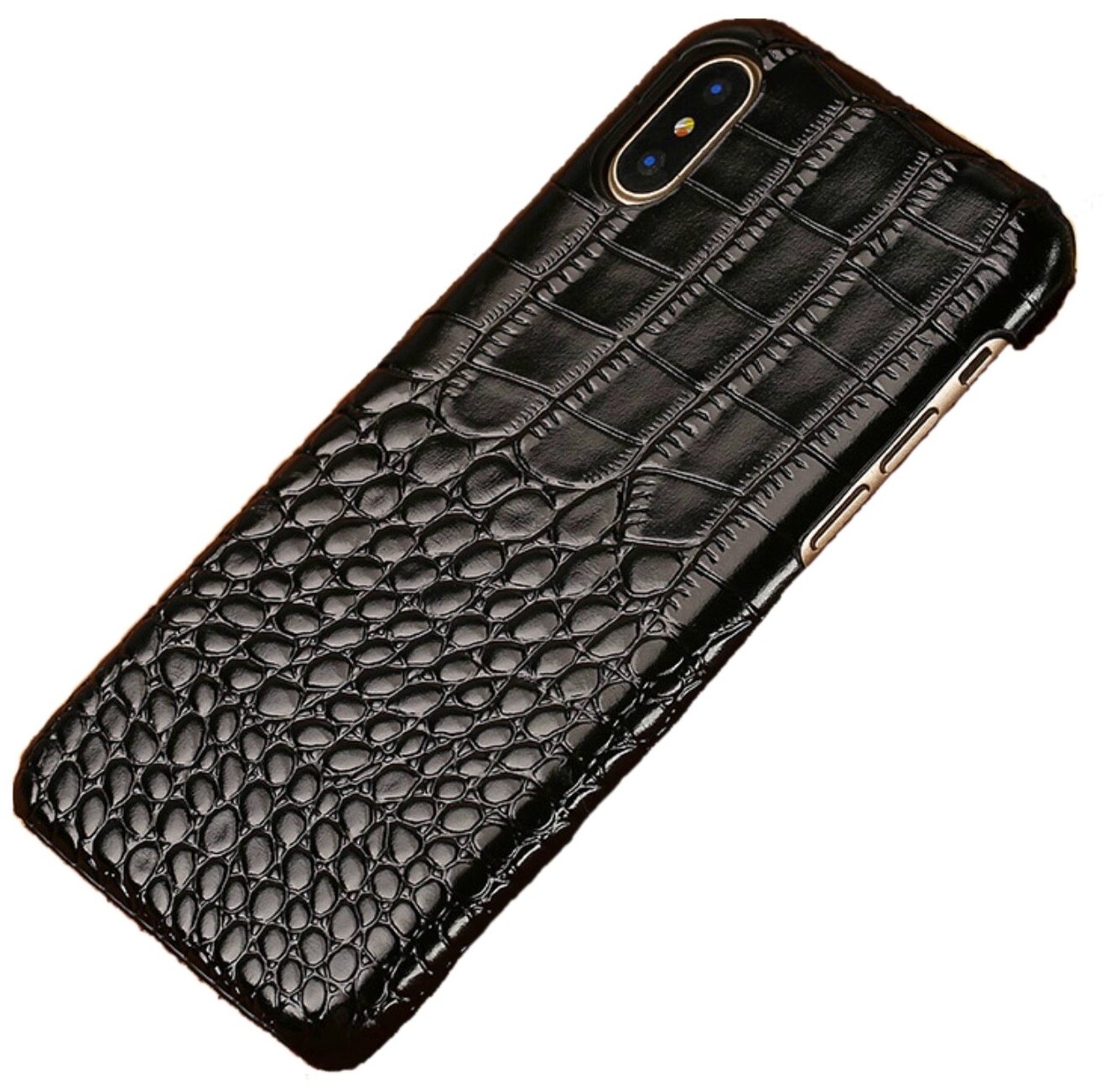 Чехол-накладка-бампер MyPads Premium для iPhone XS (Айфон 10 Икс С) из натуральной кожи с тиснением крокодила экзотическая неповторимая фактура р.