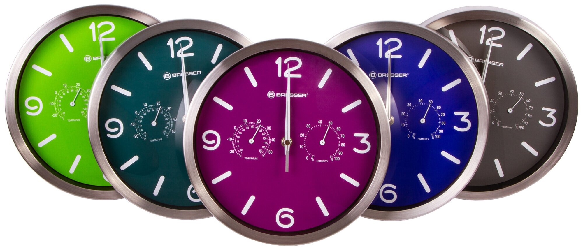 Часы настенные Bresser MyTime ND DCF Thermo/Hygro, 25 см, фиолетовые - фотография № 11
