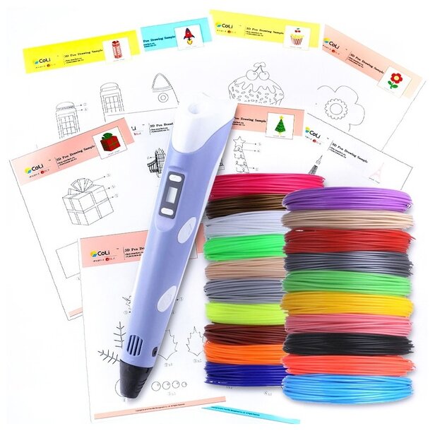 3D ручка Take Easy 3D PEN 20 рулонов пластика по 10 м 20 трафаретов