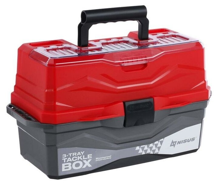 Ящик рыболовный Tackle Box трёхполочный NISUS, красный 4730640