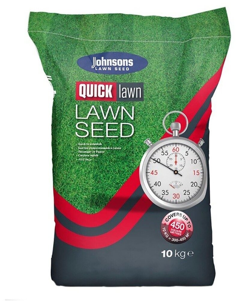 Семена Газон Quick Lawn 10 кг износостойкий мешок Johnsons Lawn Seed