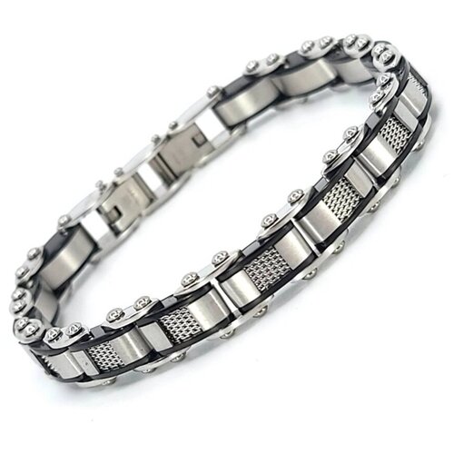 фото Двухсторонний мужской браслет из титановой стали и керамики / солидный браслет на руку hagust