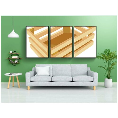 фото Набор модулных постеров для интерьера "ящик, ручка, коробка" 60x90 см. в тубусе, без рамки lotsprints