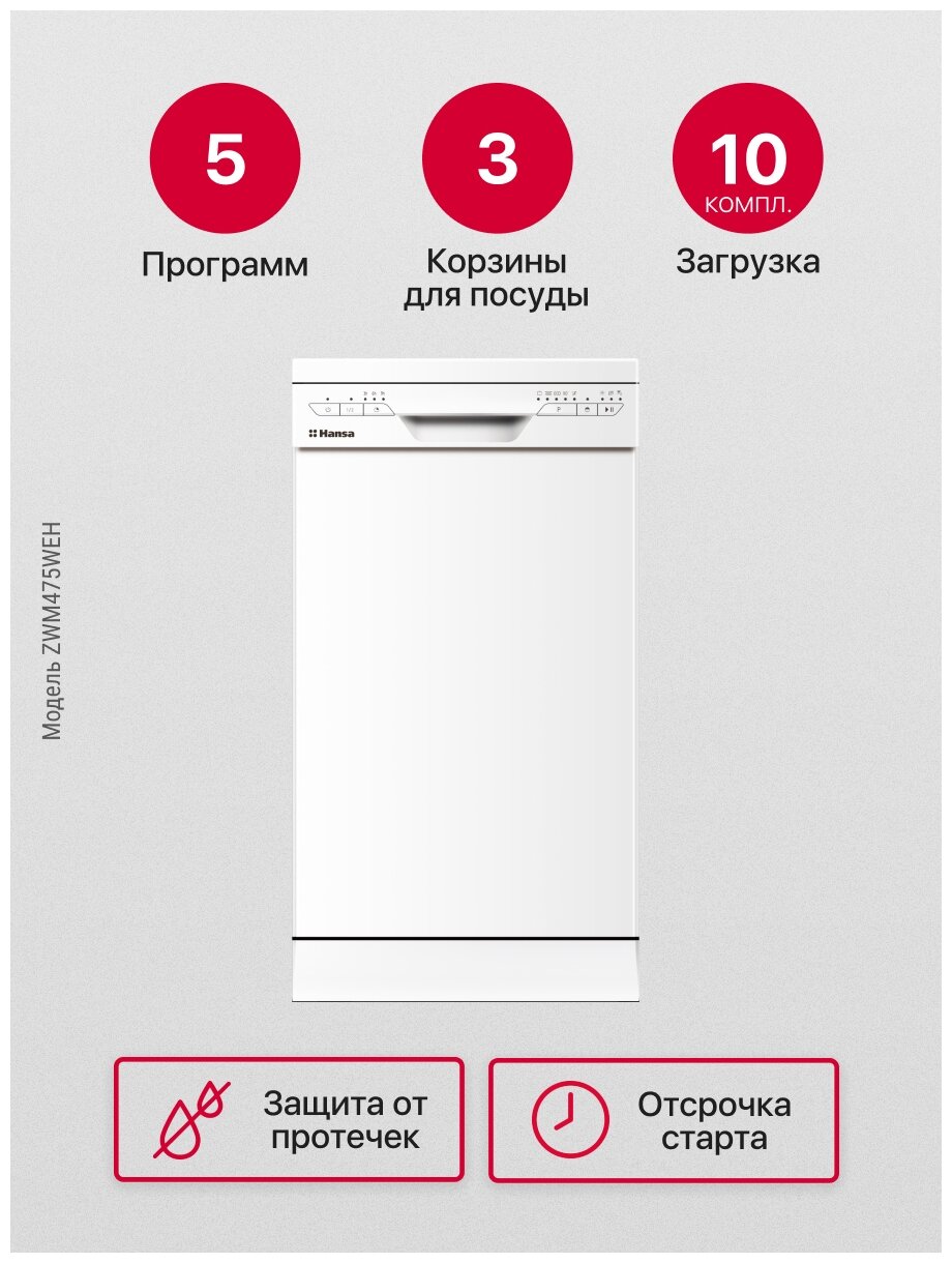 Посудомоечная машина Hansa ZWM475WEH - фотография № 13