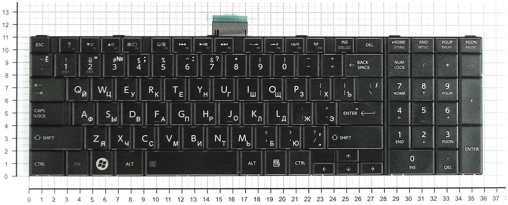 Клавиатура для ноутбука Toshiba L870 (KBTB_C850) Цвет Черный