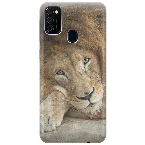 фото Ультратонкий силиконовый чехол-накладка для samsung galaxy m21 / m30s с принтом "спокойный лев" gosso