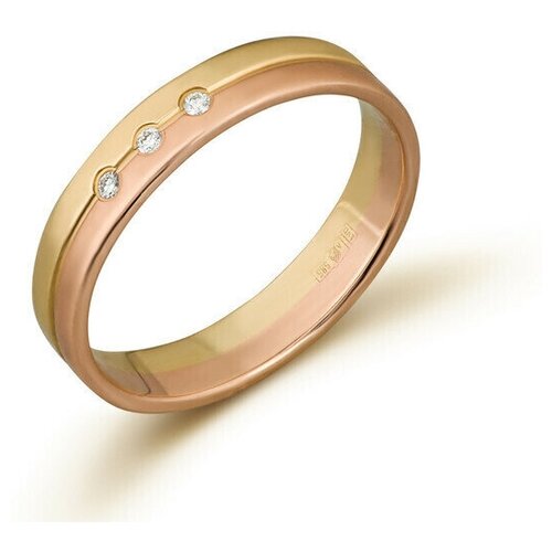 фото 53171-2 кольцо русские самоцветы кольцо обручальное с бриллиантами из красного золота 585 пробы,17 размер