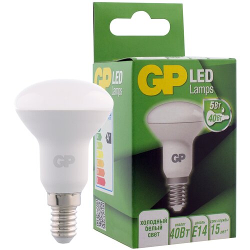 фото Лампа gp lighting r50, цоколь e 14 , led 5 вт. , (4000к) холодный свет