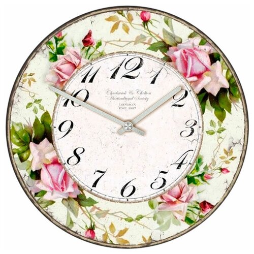фото Svs настенные часы svs 4001104 flowers розы