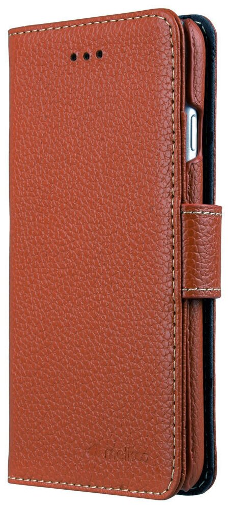 Кожаный чехол книжка Melkco для iPhone 7/8/SE 2020/SE 2022 - Wallet Book Type - коричневый