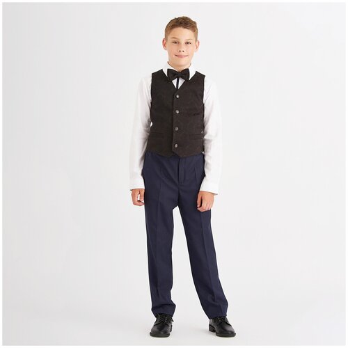 фото Комплект (жилет , бабочка), цвет черный, размер 134/68 smena