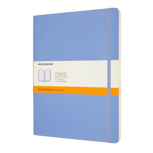 Блокнот Moleskine CLASSIC SOFT QP621B42 XLarge 190х250мм 192стр. линейка мягкая обложка голубая гортензия гортензия голубая в тубе