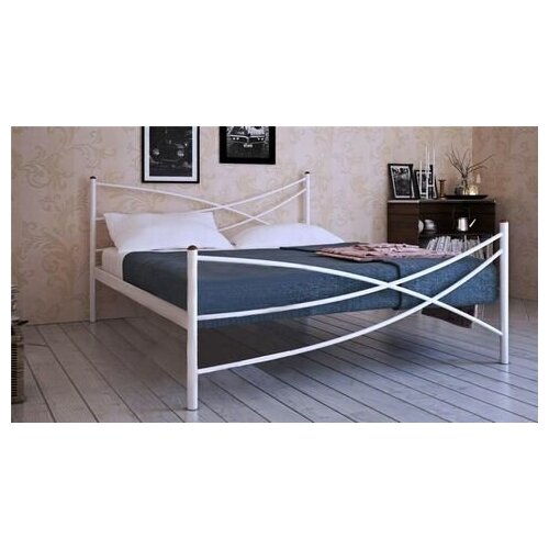 Кровать двуспальная Лиана 140х200 металлическая белый