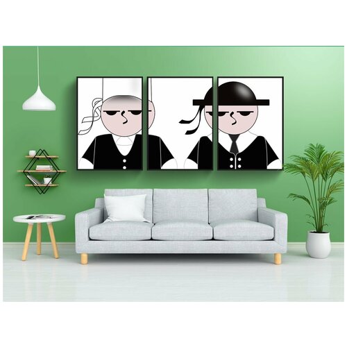 фото Набор модулных постеров для интерьера "бретон, люди, человек" 60x90 см. в тубусе, без рамки lotsprints