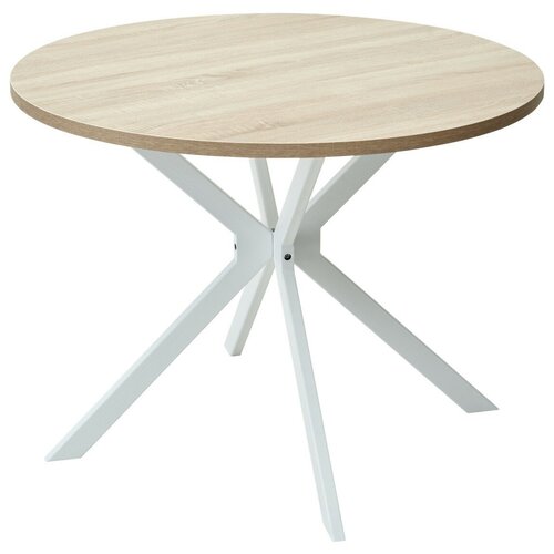 Стол вега D100 Дуб Бардолино, белый каркас