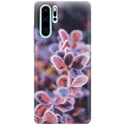 фото Силиконовый чехол на huawei p30 pro / хуавей п30 про с принтом "иней на листочках gosso