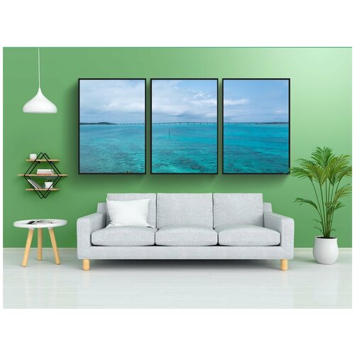 фото Набор модулных постеров для интерьера "песок, вод, лето" 60x90 см. в тубусе, без рамки lotsprints