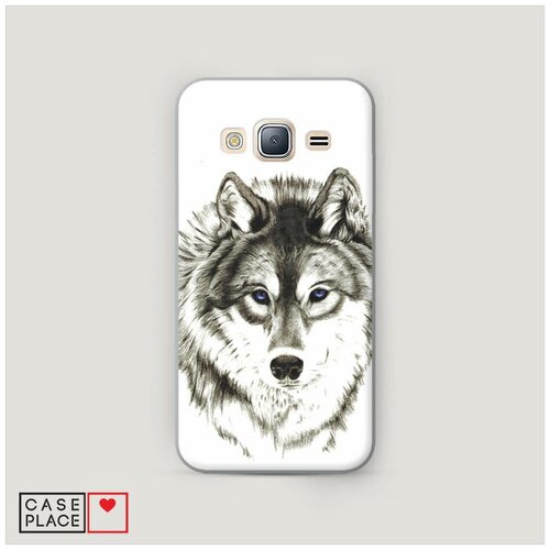 фото Чехол пластиковый samsung galaxy j3 2016 волк с голубыми глазами case place