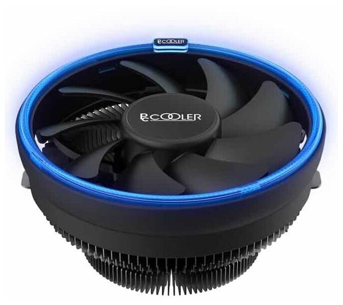 PCCooler E126M B Кулер S775 115X AM2 2+ AM3 3+ AM4 FM1 FM2 2+ (TDP 92W вент-р 120мм с PWM Blue LED