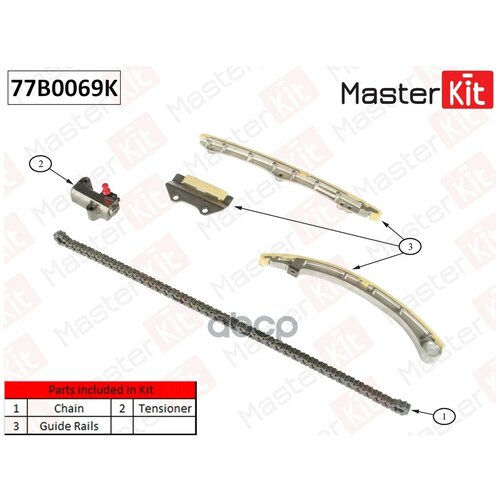 Комплект Цепи Грм (Без Звездочек) Honda Accord Vii/Civic Vii/Cr-V Ii K20a 01- 77B0069k MasterKit арт. 77B0069K