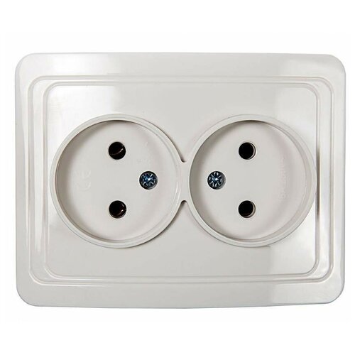 ASD/InHome CLASSICO роз. СУ 2 мест. 16А бел. (керам. осн.) 2102 (арт. 521852)