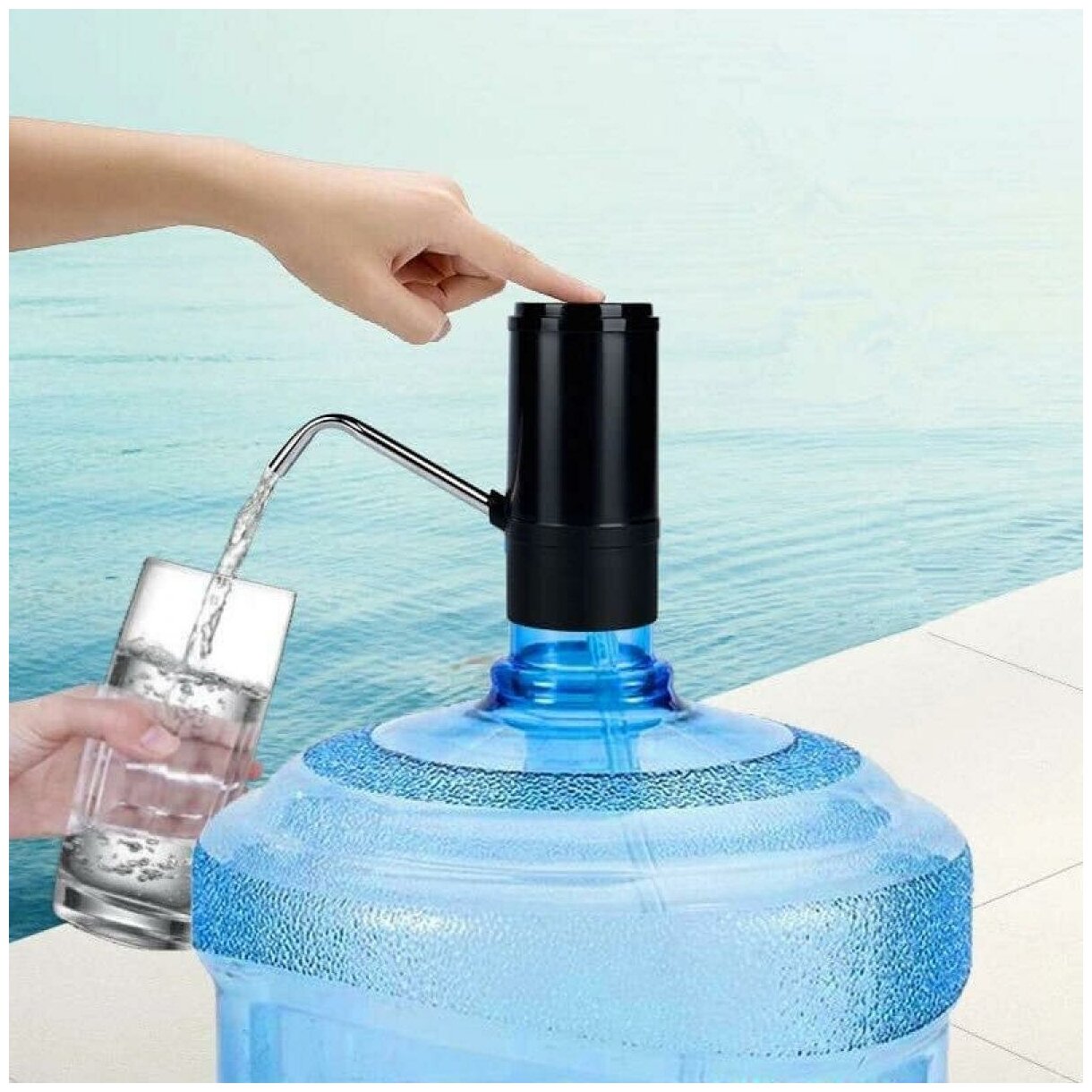 Помпа для воды электрическая беспроводная /Аккумуляторная помпа для воды/Диспенсер для воды / С USB зарядкой, черная - фотография № 5