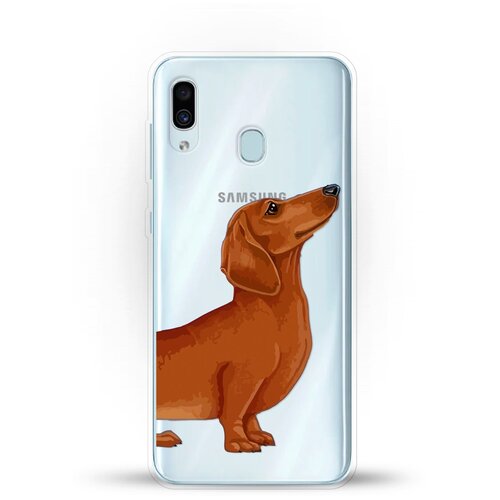 фото Силиконовый чехол коричневая такса на samsung galaxy a30 andy & paul