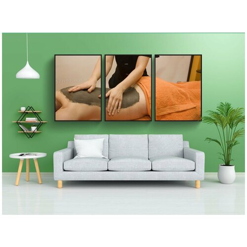 фото Набор модулных постеров для интерьера "салон красоты, женщина, эстетический" 60x90 см. в тубусе, без рамки lotsprints