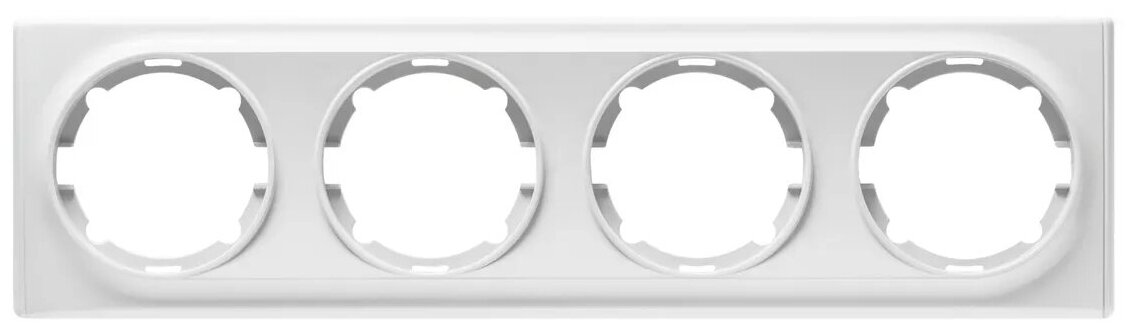 Рамка на 4 прибора OneKeyElectro (серия Florence), цвет белый