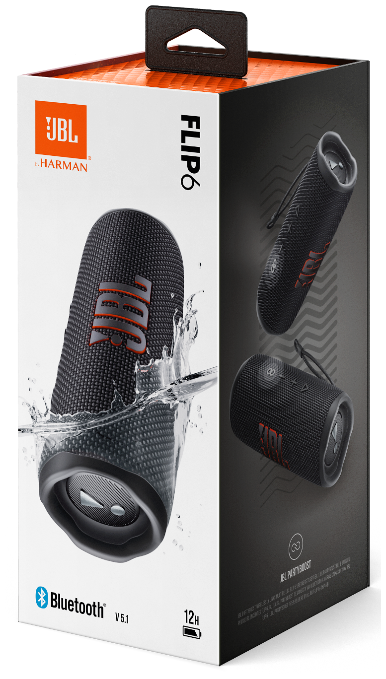 Колонка порт. JBL Flip 6 черный 30W 1.0 BT 4800mAh (JBLFLIP6BLK)